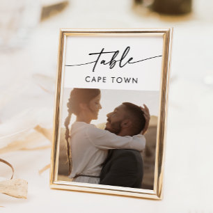 Boho Chic Black and White Photo Table Numbers