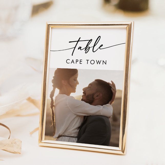 Boho Chic Black and White Photo Table Numbers (Creator Uploaded)