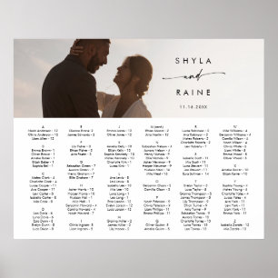 Boho Chic Black and White Picture Seating Chart