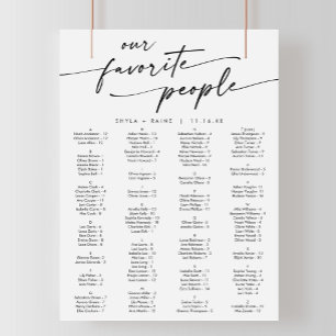 Boho Chic Black and White Printable Seating Chart