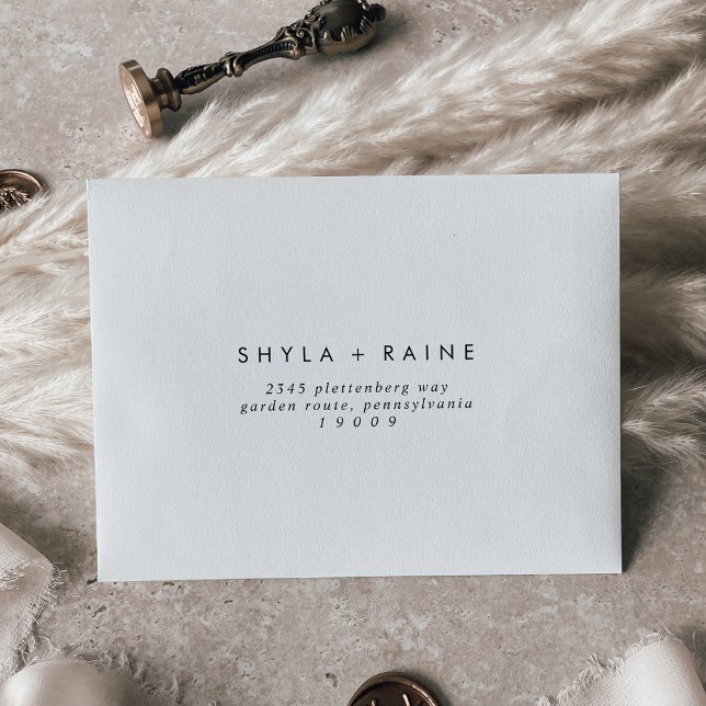 Boho Chic Black and White Self-Addressed RSVP Envelope (Creator Uploaded)