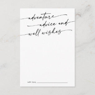 Boho Chic Black and White Wedding Adventure Advice Card