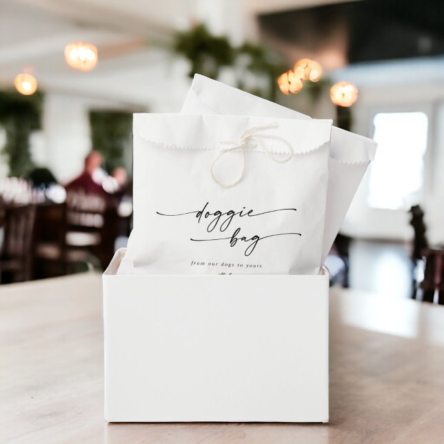 Boho Chic Black and White Wedding Dog Treat Favour Bags (Creator Uploaded)
