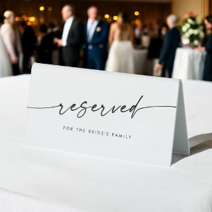 Boho Chic Black and White Wedding Reserved Sign
