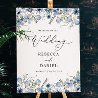 Boho Chic Blue Wildflowers Wedding Welcome