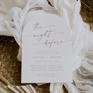 Boho Chic Blush Pink Arch Rehearsal Dinner Invitation