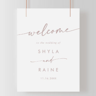 Boho Chic Blush Pink DIY Wedding Welcome Sign