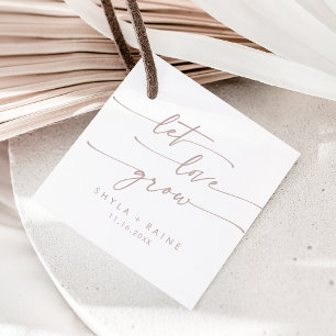 Boho Chic Blush Pink Let Love Grow Wedding Favour Tags