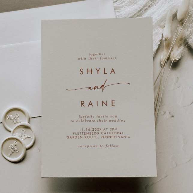 Boho Chic Bohemian Cream Casual Wedding Invitation (Creator Uploaded)