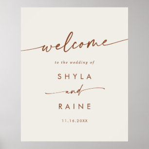 Boho Chic Bohemian Cream DIY Wedding Welcome Sign