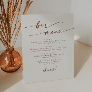 Boho Chic Bohemian Cream Wedding Bar Pedestal Sign