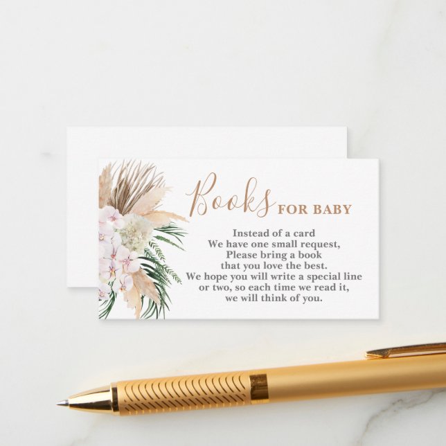 Boho chic Books for Baby Card (Front/Back In Situ)