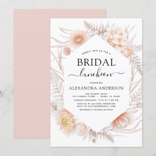 Boho Chic Bridal Showe Luncheon Dusty Pink Desert Invitation