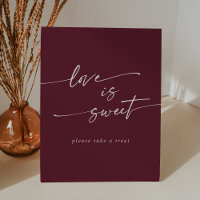 Boho Chic Burgundy Red Love Is Sweet Wedding