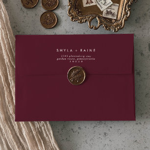 Boho Chic Burgundy Red Wedding Envelopes
