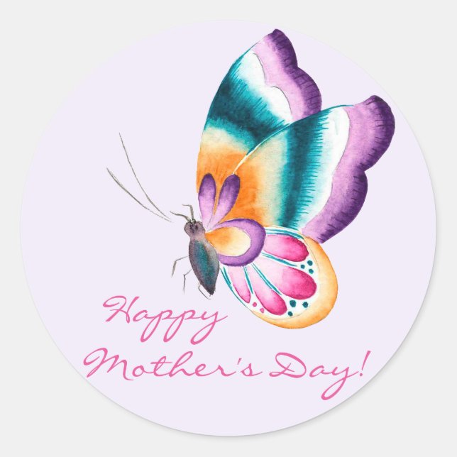 Boho Chic Butterfly | Happy Mother's Day Stickers (Front)