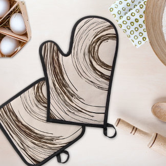 Boho Chic Circles Oven Mitt & Pot Holder Set