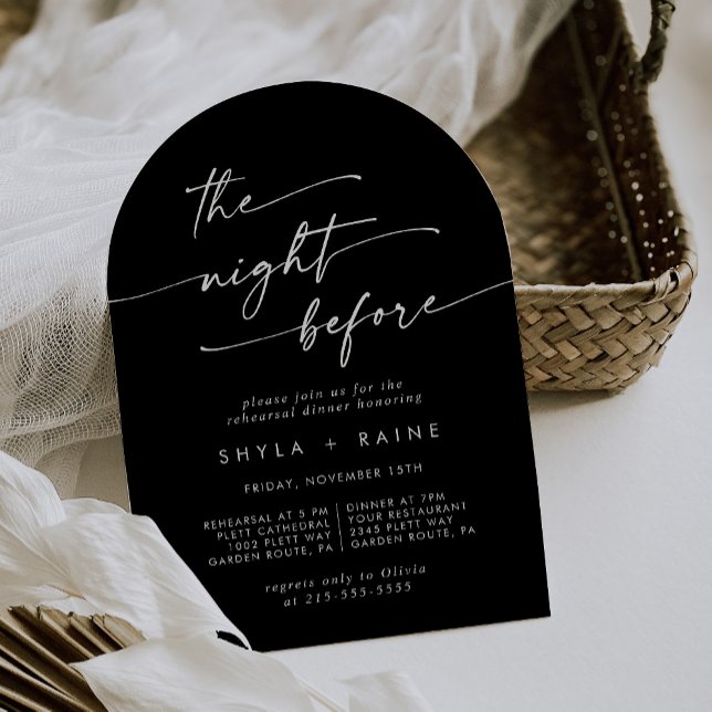 Boho Chic COLOR EDITABLE Arch Rehearsal Dinner Invitation (Creator Uploaded)