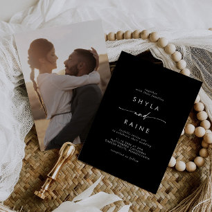 Boho Chic COLOR EDITABLE Casual Photo Wedding Invitation