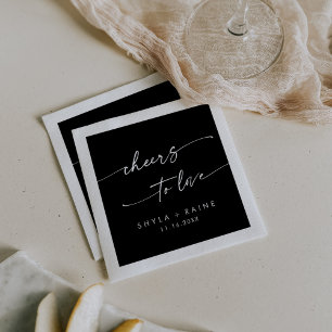 Boho Chic COLOR EDITABLE Cheers to Love Wedding Napkin