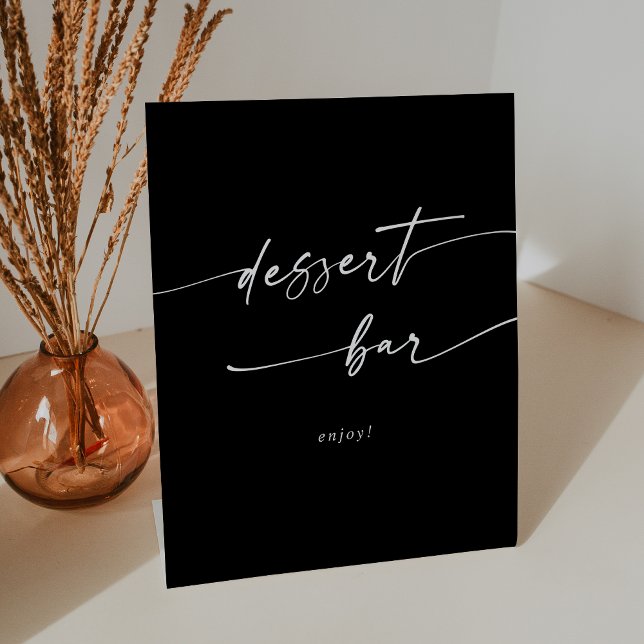 Boho Chic COLOR EDITABLE Dessert Bar Wedding Pedestal Sign (Boho Chic COLOR EDITABLE Dessert Bar Wedding Pedestal Sign)
