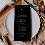 Boho Chic COLOR EDITABLE Monogram Wedding Menu<br><div class="desc">This boho chic colour editable monogram wedding menu card is perfect for a minimalist wedding. The sophisticated and chic dark black modern bohemian design features simple rustic calligraphy with a unique yet classic style.

Personalised your monogrammed menu with your first initials.</div>