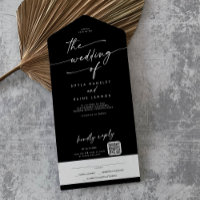 Boho Chic COLOR EDITABLE QR Code Mail In Wedding