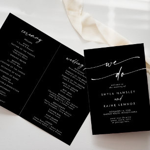 Boho Chic COLOR EDITABLE We Do Folded Wedding Programme