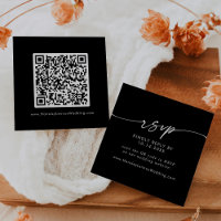 Boho Chic COLOR EDITABLE Wedding QR Code RSVP