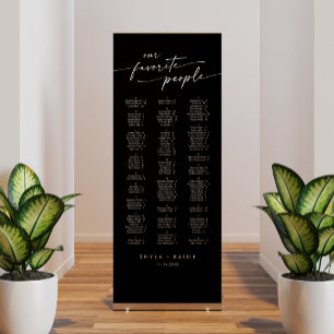 Boho Chic COLOR EDITABLE Wedding Seating Chart Retractable Banner