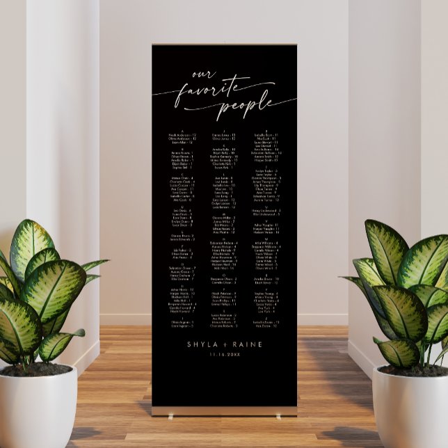 Boho Chic COLOR EDITABLE Wedding Seating Chart Retractable Banner (Creator Uploaded)
