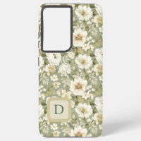 Boho Chic Cream and Sage Green Botanical Florals