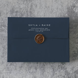 Boho Chic Dark Navy Blue Wedding Envelopes