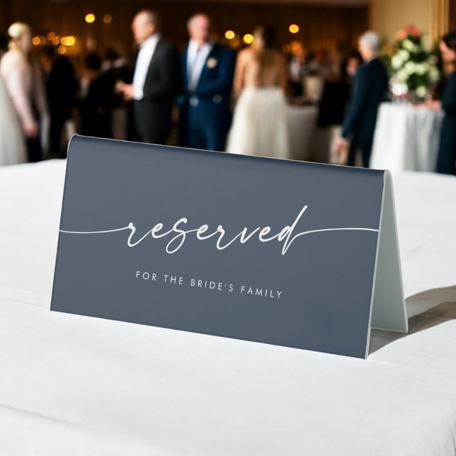Boho Chic Dark Navy Blue Wedding Reserved Sign (Creator Uploaded)