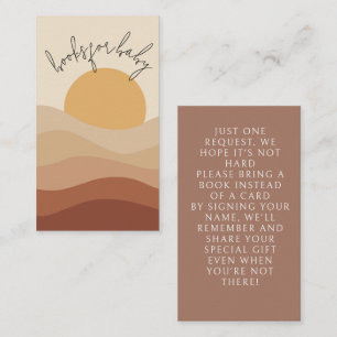 Boho Chic Desert Earthy Baby Shower Books For Baby Enclosure Card