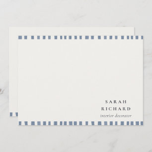 Boho Chic Dusky Blue Watercolor Hand Drawn Strips Card