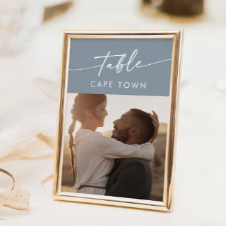 Boho Chic Dusty Blue Photo Table Numbers