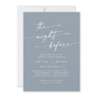 Boho Chic Dusty Blue Rehearsal Dinner Invites