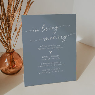 Boho Chic Dusty Blue Wedding In Loving Memory Pedestal Sign
