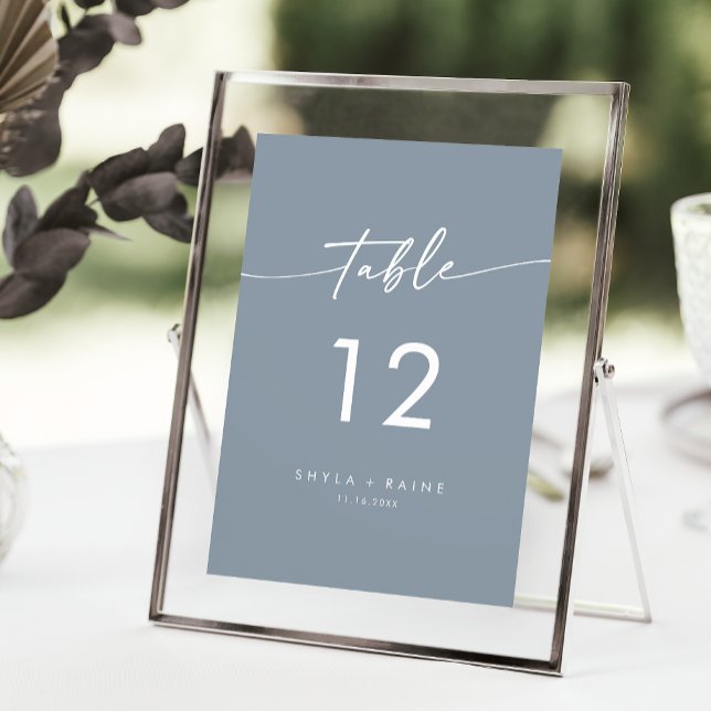 Boho Chic Dusty Blue Wedding Table Numbers (Creator Uploaded)
