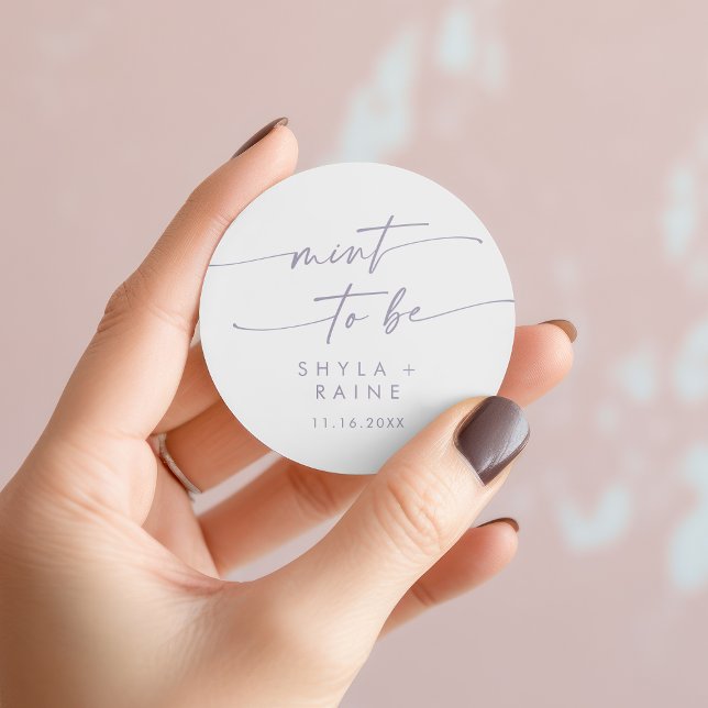 Boho Chic Dusty Purple Mint To Be Favour Sticker (Boho Chic Dusty Purple Mint To Be Favor Sticker)