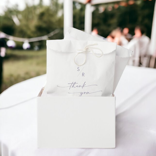 Boho Chic Dusty Purple Monogram Wedding Favour Bags (Creator Uploaded)