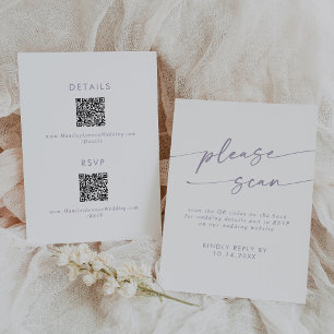 Boho Chic Dusty Purple QR Code Details RSVP Card
