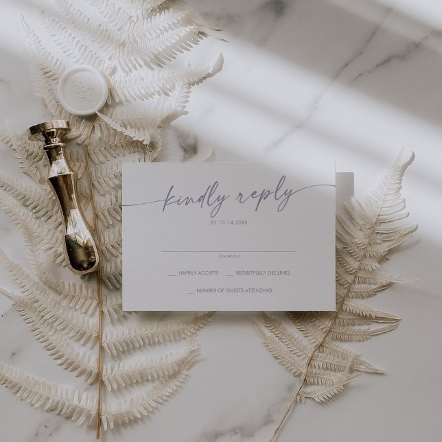 Boho Chic Dusty Purple Simple Wedding RSVP Card (Creator Uploaded)