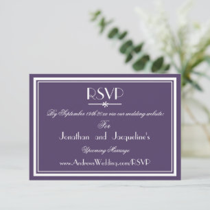 Boho Chic Dusty Purple Wedding Website RSVP Card
