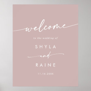 Boho Chic Dusty Rose Pink DIY Wedding Welcome Sign
