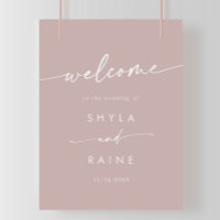 Boho Chic Dusty Rose Pink DIY Wedding Welcome Sign