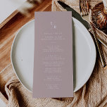 Boho Chic Dusty Rose Pink Monogram Wedding Menu<br><div class="desc">This boho chic dusty rose pink monogram wedding menu card is perfect for a minimalist wedding. The neutral rose gold blush pink modern bohemian design features simple rustic calligraphy with a unique yet classic style.

Personalised your monogrammed menu with your first initials.</div>