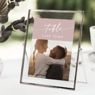 Boho Chic Dusty Rose Pink Photo Table Numbers