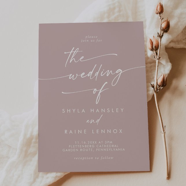 Boho Chic Dusty Rose Pink The Wedding Of Invitation (Creator Uploaded)
